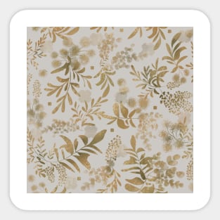 Lakeside garden, watercolor earth tones, grey Sticker